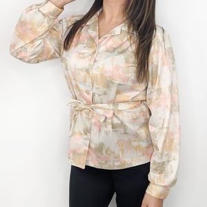 VINTAGE 80s In A Carol Belted Waist Flattering Top
